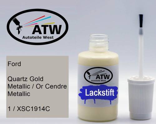 Ford, Quartz Gold Metallic / Or Cendre Metallic, 1 / XSC1914C: 20ml Lackstift, von ATW Autoteile West.